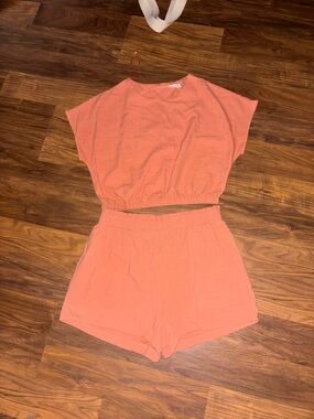 HYFVE Coral Two-Piece Romper Set